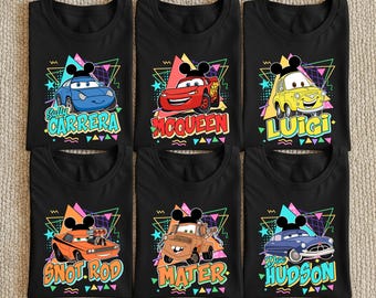 Retro Cars Shirts, McQueen Mickey Head Tee, Pixar Kids Sweatshirt, Disney Toddler Trip Tees, Cars Squad T-shirt
