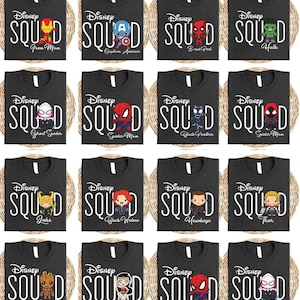 Chemise escouade Disney, t-shirt voyage Mickey et ses amis, sweat-shirt personnalisé Disneyland, t-shirts tous les personnages Disney, T-shirt assorti pour les vacances en famille image 4