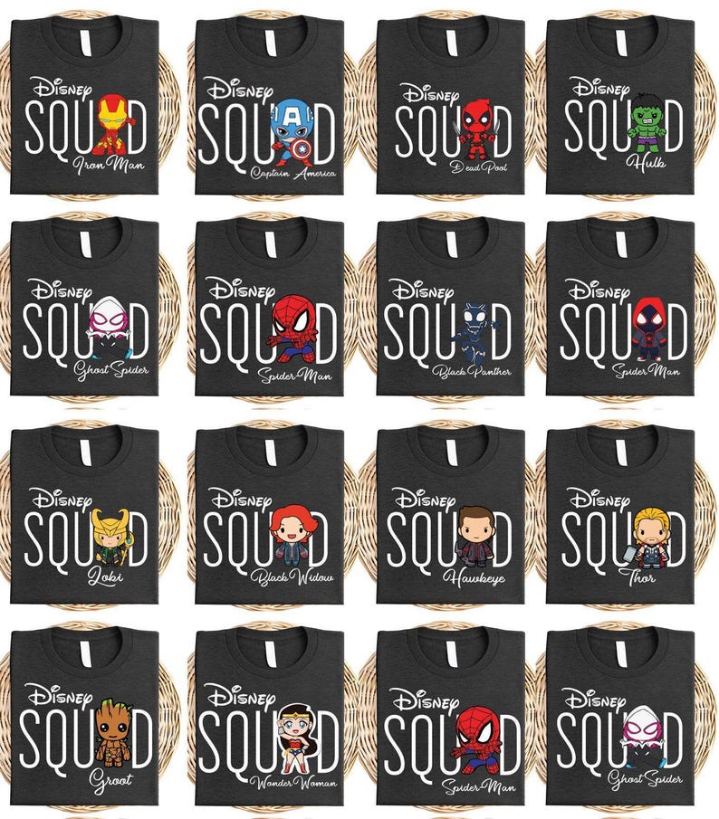 Chemise escouade Disney, t-shirt voyage Mickey et ses amis, sweat-shirt personnalisé Disneyland, t-shirts tous les personnages Disney, T-shirt assorti pour les vacances en famille image 4