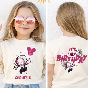 Ghost Spider Birthday Shirt, Gwen Birthday Girl Tee, Spidey and Amazing Friends Party, Custom Birthday Sweatshirt, Superhero Birthday Gift