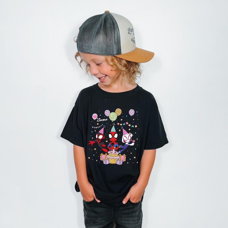 Spidey Birthday Tee, Disney Spiderman Kids T-shirt, Ghost Spider Party Sweatshirt, Custom Disneyworld Hero Kids Birthday Gift