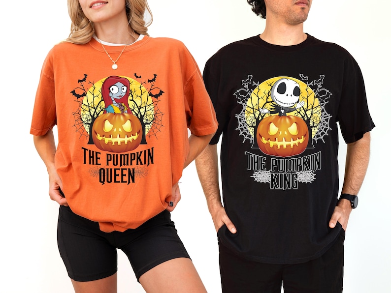 Jack and Sally Halloween Couple Shirt, Disney Pumpkin Season Matching Tee, Disneyland Nightmare Holiday Sweatshirt