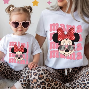 Minnie Mama and Mini Tee, Disney Mom Daughter Matching T-shirt, Mouse Family Sweatshirt, Mother&#39;s Day Gift Tees, Disneyland Mom Sweater