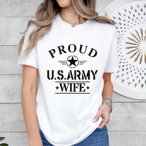 Proud USA Army Tee, Military Mom T-Shirt, Custom Veterans Family Shirts, Gift For Military Wife, Army Family Sweatshirt