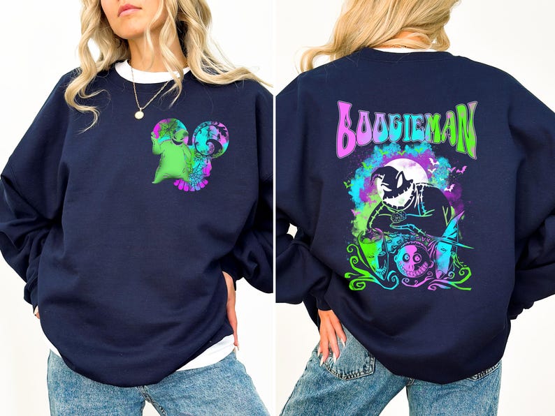 Halloween Oogie Sweatshirt, Disney Mickey Head Spooky Tee, Nightmare Before Christmas T-shirt, Spooky Season Horror Hoodie