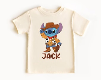 Toy Story Stitch Shirt, Disney Woody Costume Stitch Tee, Western Kids Sweatshirt, Disneyland Toddler Custom Tees, Stitch Boys Gift Crewneck
