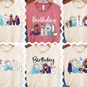 Disney Frozen Birthday T-shirt, Princess Elsa and Anna Birthday Girl Tee, Olaf Birthday Family Sweatshirt, Magical Bday Party Tees