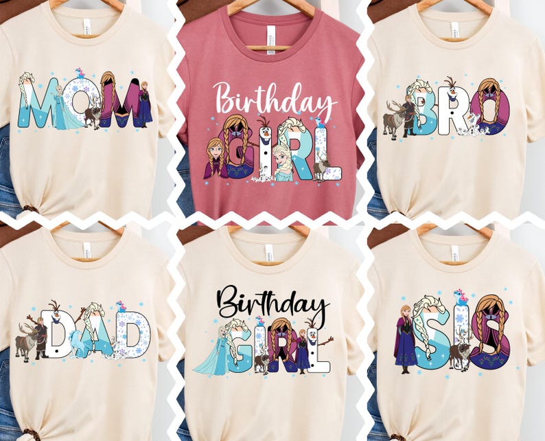 Disney Frozen Birthday T-shirt, Princess Elsa and Anna Birthday Girl Tee, Olaf Birthday Family Sweatshirt, Magical Bday Party Tees