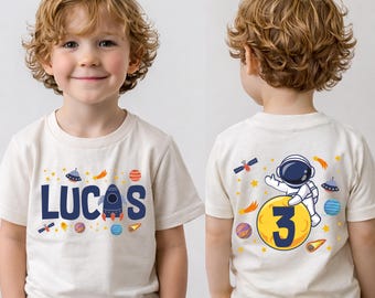 Astronaut Kids Birthday Shirt, Toddler Space Birthday Tee, Galaxy Themed Birthday Party Sweatshirt, Planets Birthday Boy Shirts, Rocket Bday