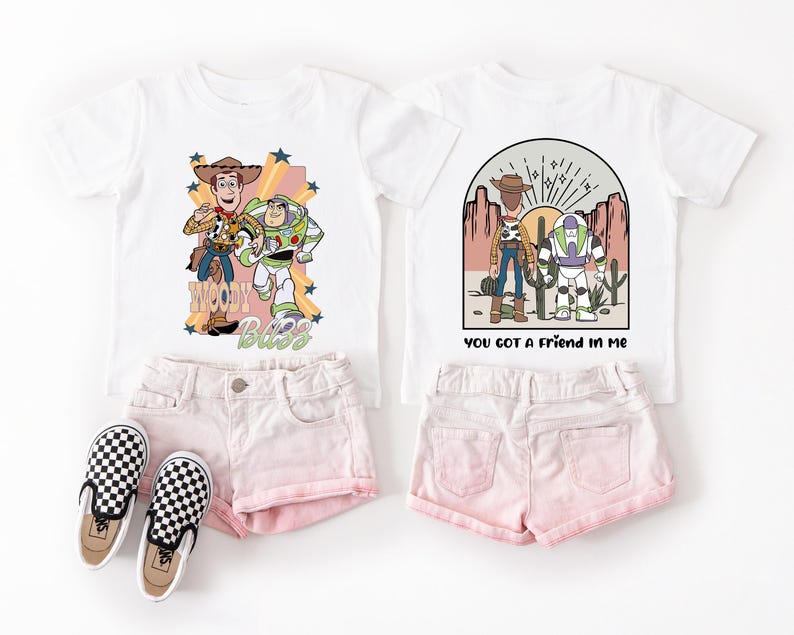 a pair of shorts and a t - shirt with a picture of a cartoon character