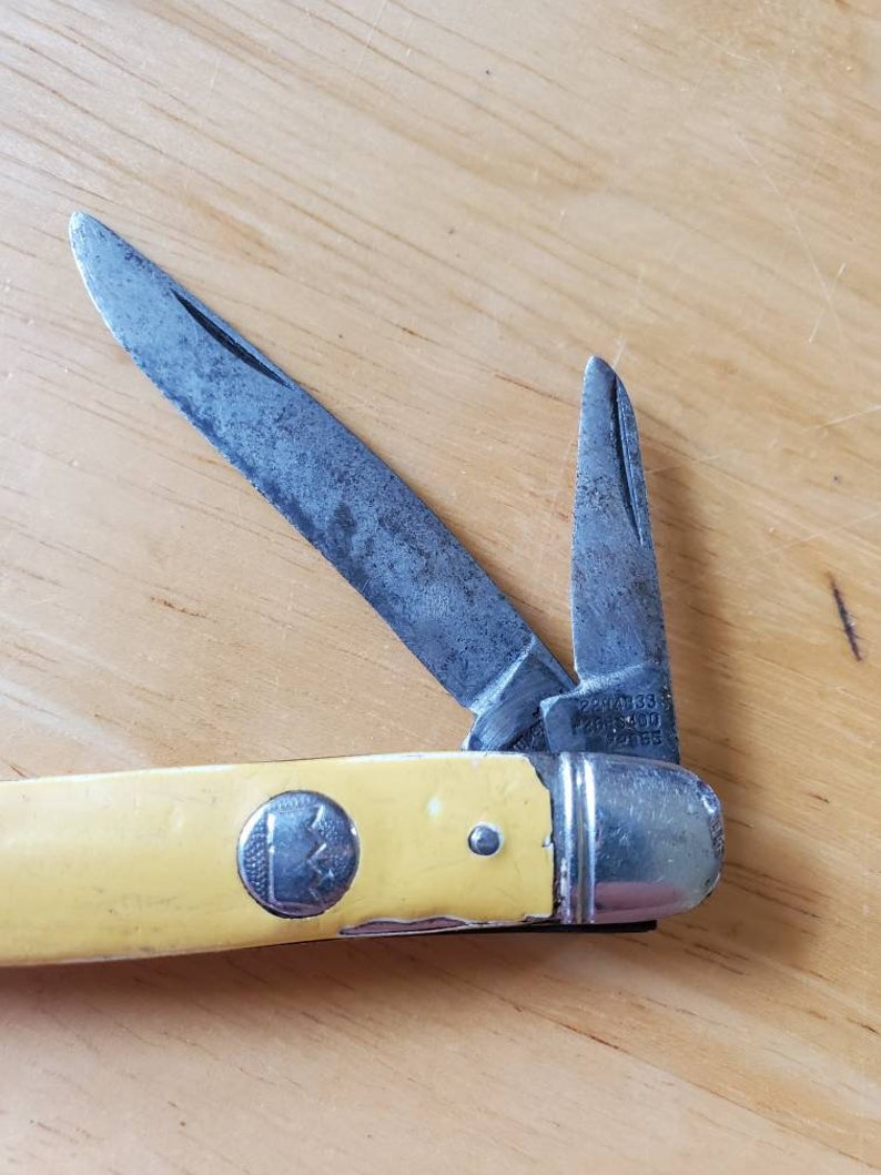 Imperial USA Pocket Knife Yellow Vintage Knife Etsy