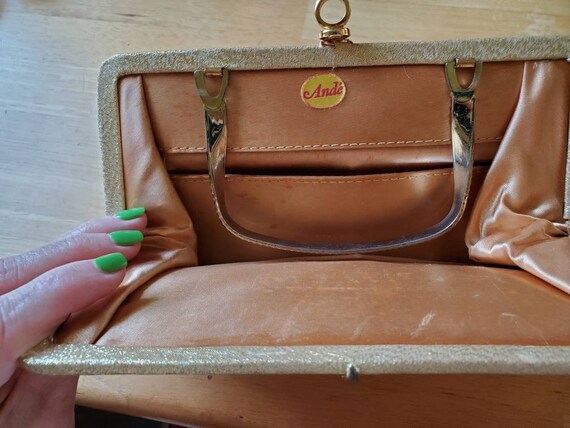 And'e,  clutch,  handbag, gold, formal,  purse, 1… - image 4
