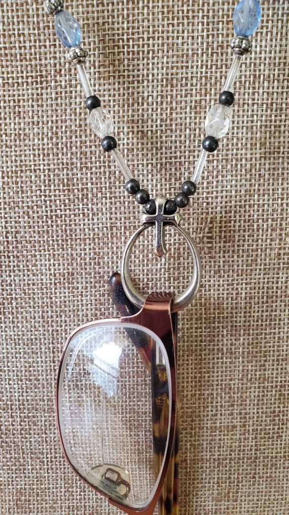 Beaded, cross, glasses, necklace, holder, sunglas… - image 3