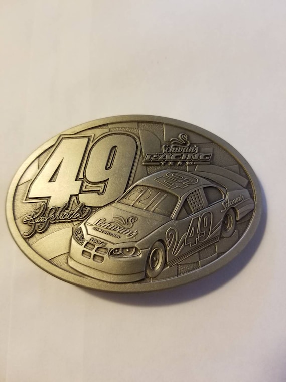 Ken Schrader, #49, Schwans Racing,  belt buckle