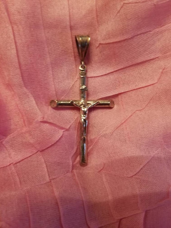 Vintage, cross, crucifix, charm, silver, 925, gif… - image 1