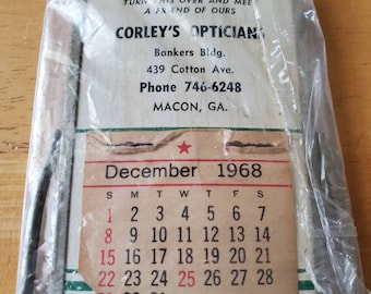 December 1968 Calendar Etsy December 1968 Calendar Etsy