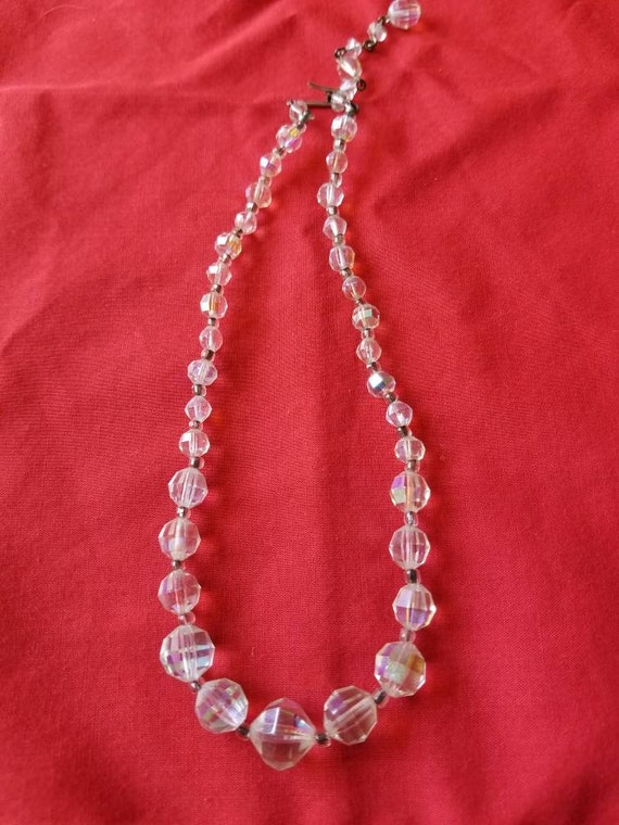 Clear bead, crystal necklace, ladies, gift, 70s - image 4