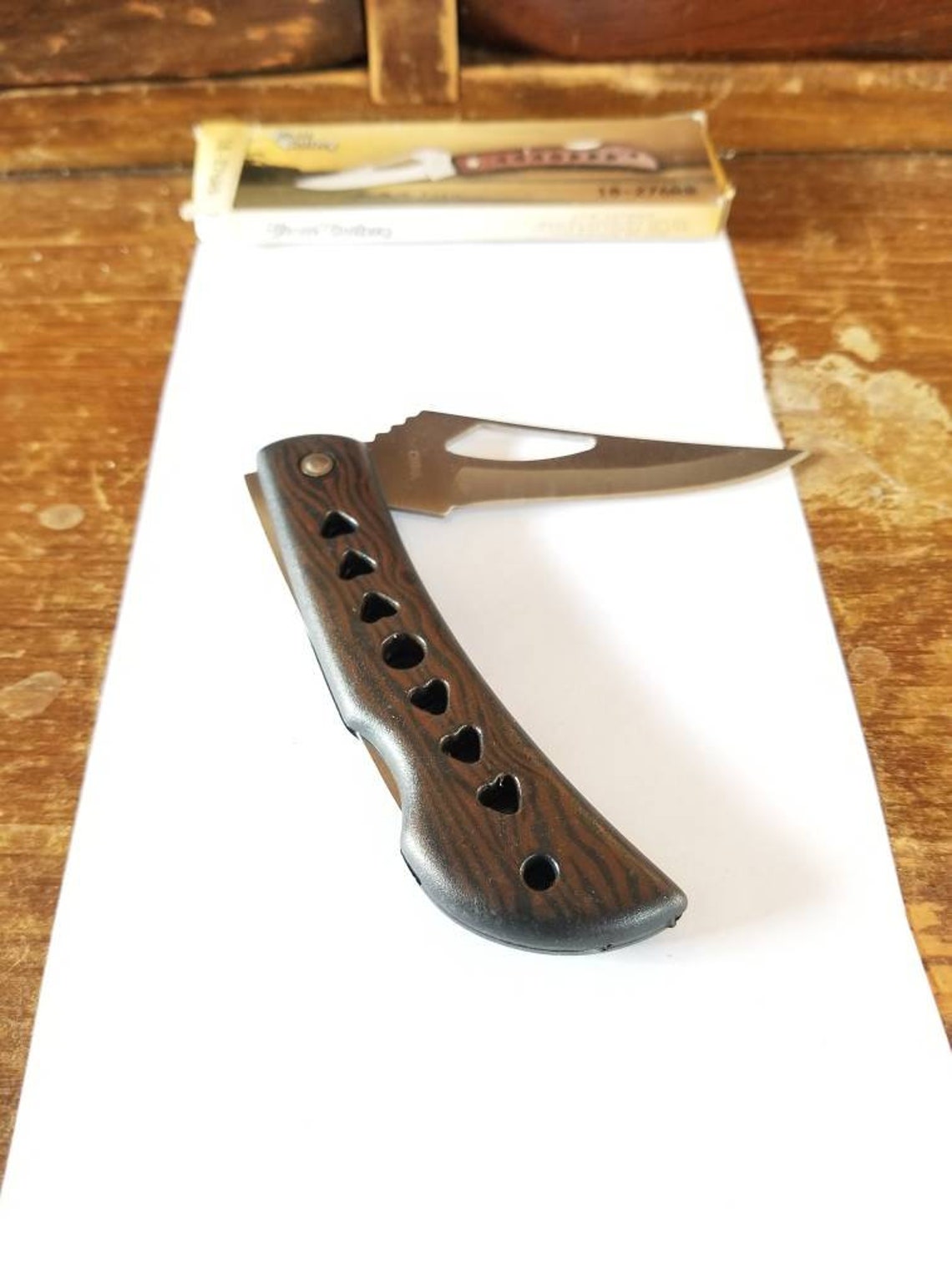 NIB Frost Cutlery Pocket Knife Wood Handle Stainless Steel Etsy