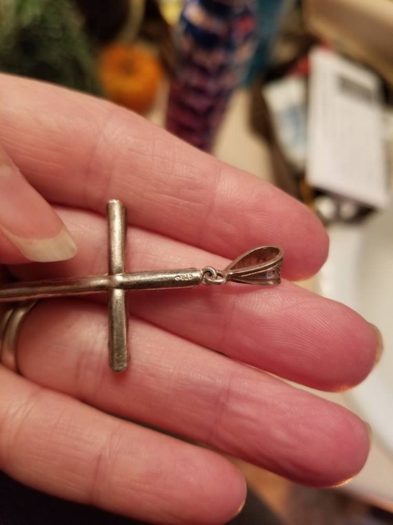 Vintage, cross, crucifix, charm, silver, 925, gif… - image 2