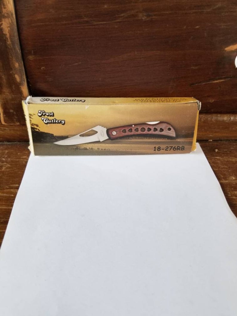 NIB Frost Cutlery Pocket Knife Wood Handle Stainless Steel Etsy