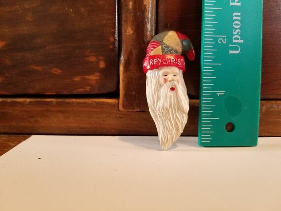 Vintage, folk art, Santa, Christmas pin - image 4