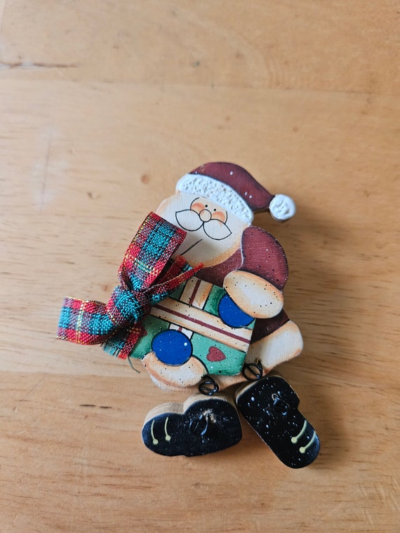 Wooden Santa pin - image 1