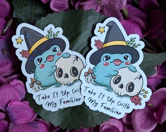 Frog Familiar Sticker | Witchy Frog Sticker | Cute Frog Sticker | Witchy Sticker | Vinyl Waterproof Sticker | Water Bottle Sticker