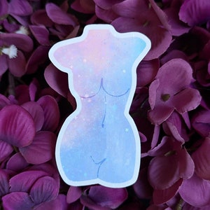Feminist Sticker Aesthetic | Celestial Female | Female Rights Sticker | Empowered Women Sticker | Female Torso for Kindle, Laptop, Notebook