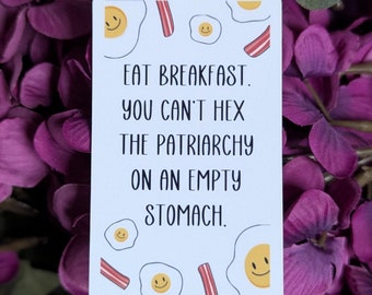 Hex the Patriarchy Funny Sticker | Waterproof Vinyl Feminist Sticker | Cute Breakfast Sticker | 3in Witchy Sticker | Gifts for Feminists