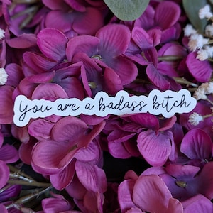Badass bitch sticker, boss bitch, laptop decal, iphone decal, vinyl label, sticker for water bottle, feminist sticker, gift for her