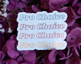 Pro Choice Waterproof Sticker | Retro Feminist Sticker | Feminist Sticker | Protect Roe v Wade |Women's Rights|Repro Rights Decal for Laptop