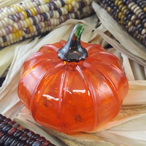 Handblown Glass Pumpkin by Tazza Glass