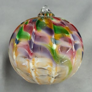 Handblown Glass Ornament, Earthy Rainbow Light Version