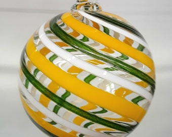 Handblown Glass Cane Ornament by Tazza Glass