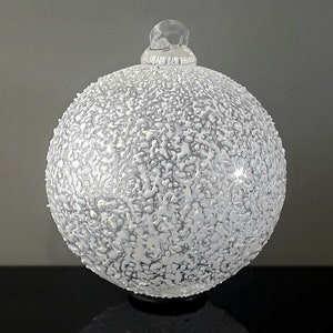 Handblown Glass Ornament, Snowball by Tazza Glass image 2
