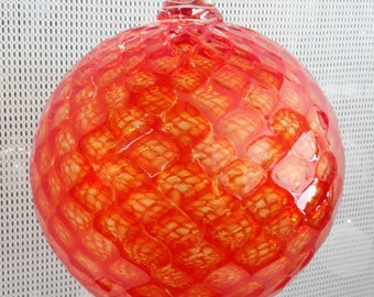 LARGE Handblown Glass Ornament, ORANGE