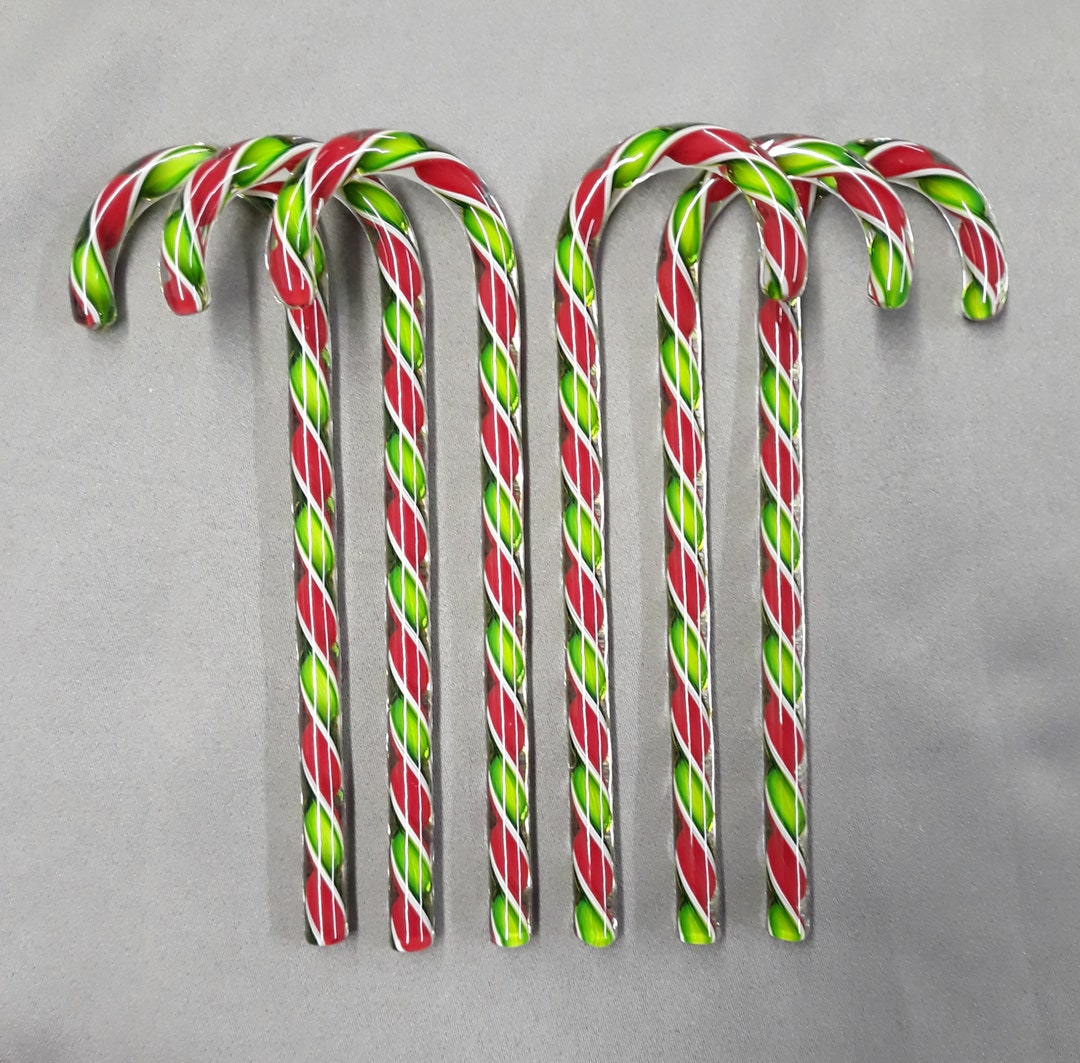 6 Art Glass Candy Canes Grinch Canes Etsy