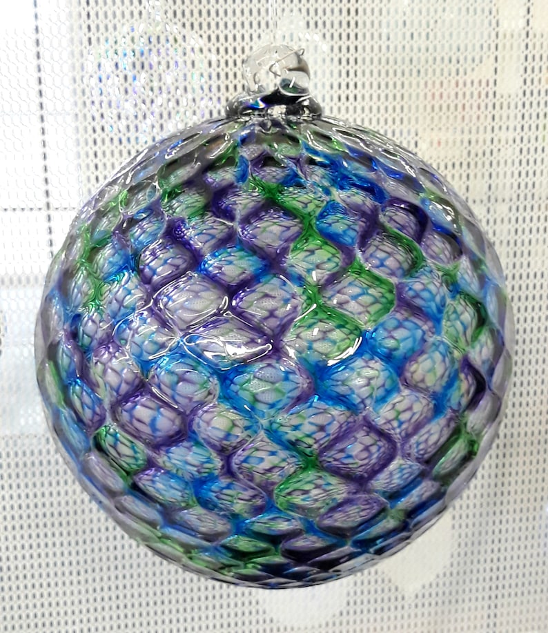 LARGE Handblown Glass Ornament image 1