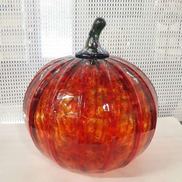 Handblown Glass LARGE Pumpkin by Tazza Glass