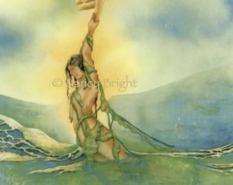 Rescue Me-  From the tumultuous sea, a woman is rescued by the hand of the Unseen