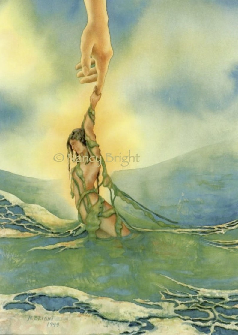 Rescue Me From the tumultuous sea, a woman is rescued by the hand of the Unseen image 1