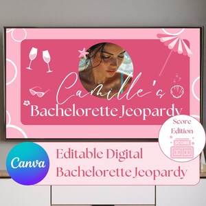Canva Bachelorette Jeopardy Template Custom Jeopardy Game Beach Bachelorette Games Bridal Shower Game Coastal Jeopardy Bride Jeopardy Trivia