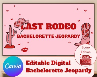Bachelorette Weekend Jeopardy Game: Last Rodeo, Disco Theme (Digital Download)