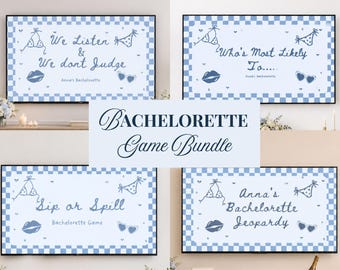 Editable Bachelorette Party Games Bundle Coastal Gender Swap Bach Game Downloadable Wedding Shower Icebreaker Templates Printable Cards Pack