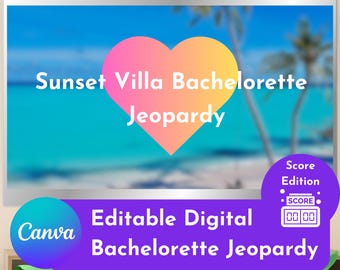 Juego de preguntas y respuestas sobre despedidas de soltera en Love Island (Plantilla editable e imprimible digitalmente)