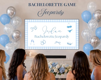 Bachelorette Jeopardy Spiel Canva Vorlage Bearbeitbare Brautparty Quiz Küstenthema Benutzerdefinierte Fragen Digitaler Download Druckbare Instant Party