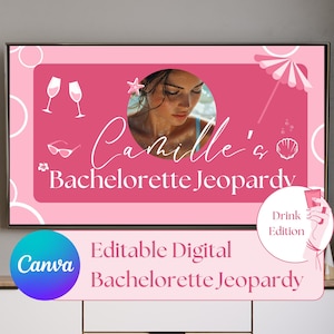 Bachelorette Jeopardy Template Canva Custom Jeopardy Game Beach Bachelorette Games Bridal Shower Game Coastal Jeopardy Bride Jeopardy