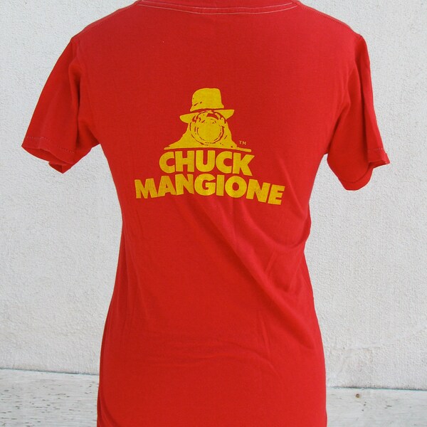 1977 Chuck Mangione Feels So Good T-shirt, red, 70s, Jazz