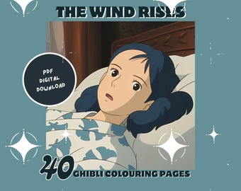 Studio Ghibli Coloring Pages- 40 pack- Printable Coloring pages- THE WIND RISES
