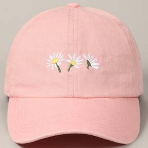 Daisy Flowers Embroidery Cotton Baseball Cap Hat - Etsy